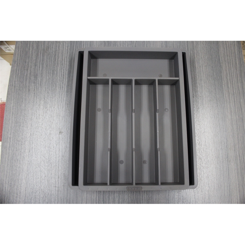 Pemberly Row Adjustable Kitchen Flatware Utensil Organizer in Gray