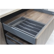 Pemberly Row Adjustable Kitchen Flatware Utensil Organizer in Gray
