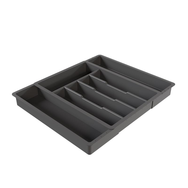 Pemberly Row Adjustable Kitchen Flatware Utensil Organizer in Gray