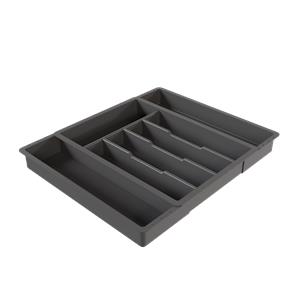 Pemberly Row Adjustable Kitchen Flatware Utensil Organizer in Gray