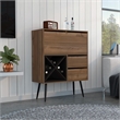 Pemberly Row Bar Cabinet with Bottle Racks 45.6in High in Brown