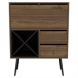 Pemberly Row Bar Cabinet with Bottle Racks 45.6in High in Brown
