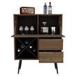 Pemberly Row Bar Cabinet with Bottle Racks 45.6in High in Brown