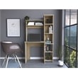 Pemberly Row Desk with Hutch and Keyboard Tray 38.7in Wide in Beige