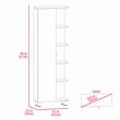 Pemberly Row Tall Linen Storage Cabinet 62.2in High in Smoky Oak