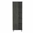 Pemberly Row Tall Linen Storage Cabinet 62.2in High in Smoky Oak