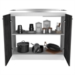 Pemberly Row Utility Sink Base Cabinet 39.3in in White and Smoky Oak