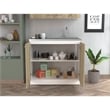 Pemberly Row Utility Sink Base Cabinet 39.3in in White and Light Oak