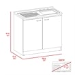 Pemberly Row Utility Sink Base Cabinet 39.3in in White and Light Oak