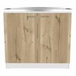 Pemberly Row Utility Sink Base Cabinet 39.3in in White and Light Oak