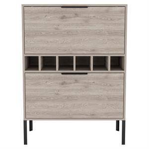 Pemberly Row Bar Cabinet with Wine Storage 43.3in High in Gray