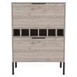 Pemberly Row Bar Cabinet with Wine Storage 43.3in High in Gray