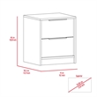 Pemberly Row Compact Nightstand with 2 Drawers 19in High in Gray