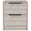 Pemberly Row Compact Nightstand with 2 Drawers 19in High in Gray