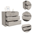 Pemberly Row 3 Drawer Industrial Dresser 27.55in Wide in Gray
