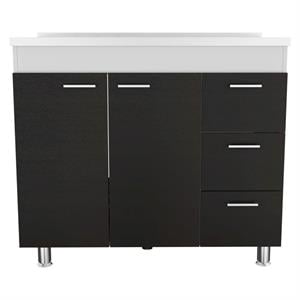 Pemberly Row Kitchen Base Cabinet with Faucet Hole 39.37in in Multi-Color