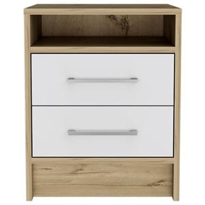 Pemberly Row Nightstand with 2 Drawers 19.9in High in Multi-Color