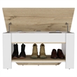 Pemberly Row Lift Top Storage Bench with Shoe Rack 40in in Multi-Color