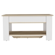 Pemberly Row Lift Top Storage Bench with Shoe Rack 40in in Multi-Color