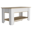 Pemberly Row Lift Top Storage Bench with Shoe Rack 40in in Multi-Color
