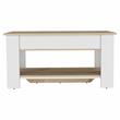 Pemberly Row Lift Top Storage Bench with Shoe Rack 40in in Multi-Color