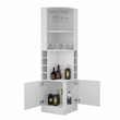 Pemberly Row Corner Bar and Wine Cabinet 71.1in High in White