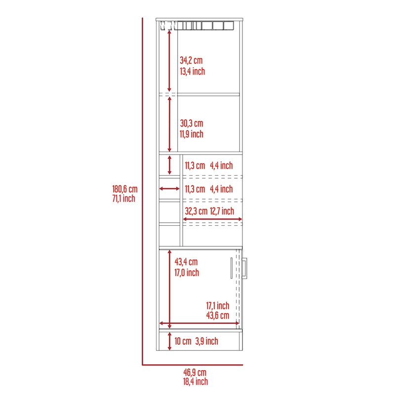 Pemberly Row Corner Bar and Wine Cabinet 71.1in High in White