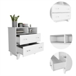 Pemberly Row 2 Drawer Bedroom Dresser with Shelves 31.5in in White