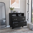 Pemberly Row 2 Drawer Bedroom Dresser with Shelves 31.5in in Black