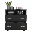 Pemberly Row 2 Drawer Bedroom Dresser with Shelves 31.5in in Black