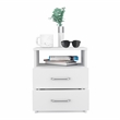 Pemberly Row Bedroom Nightstand with 2 Drawers 19.9in High in White