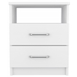 Pemberly Row Bedroom Nightstand with 2 Drawers 19.9in High in White