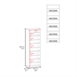 Pemberly Row Wall Mounted Mirrored Shoe Rack 42.4in High in Oak