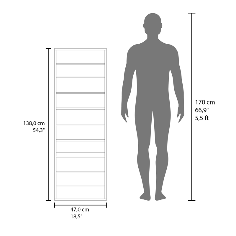 Pemberly Row Wall Mounted Mirrored Shoe Rack 42.4in High in Oak