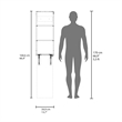 Pemberly Row 42in Foldable Wall Table Cabinet with Shelves in White