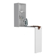 Pemberly Row 42in Foldable Wall Table Cabinet with Shelves in White