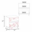 Pemberly Row 20in Nightstand with Drawer and Casters in Multi-Color