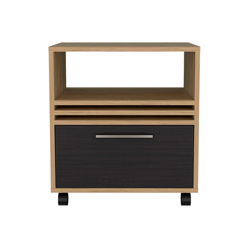 Pemberly Row 20in Nightstand with Drawer and Casters in Multi-Color