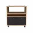 Pemberly Row 20in Nightstand with Drawer and Casters in Multi-Color