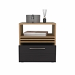 Pemberly Row 20in Nightstand with Drawer and Casters in Multi-Color