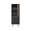 Pemberly Row 47in Tall Storage Cabinet with Open Shelves in Black