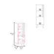 Pemberly Row 47in Tall Storage Cabinet with Open Shelves in Black