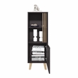 Pemberly Row 47in Tall Storage Cabinet with Open Shelves in Black