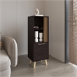 Pemberly Row 47in Tall Storage Cabinet with Open Shelves in Black