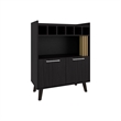 Pemberly Row 40in Bar Cabinet with Bottle Cubbies in Natural Oak