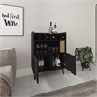 Pemberly Row 40in Bar Cabinet with Bottle Cubbies in Natural Oak
