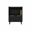 Pemberly Row 40in Bar Cabinet with Bottle Cubbies in Natural Oak