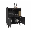 Pemberly Row 40in Bar Cabinet with Bottle Cubbies in Natural Oak