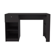 Pemberly Row One Drawer Home Desk with Shelves 47.2in in Black