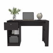 Pemberly Row One Drawer Home Desk with Shelves 47.2in in Black